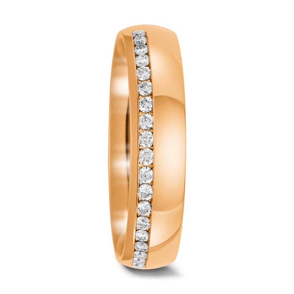 Partnerring 750/18 K roséguld diamant 0.21 ct, 21 stenar, tw-vsi