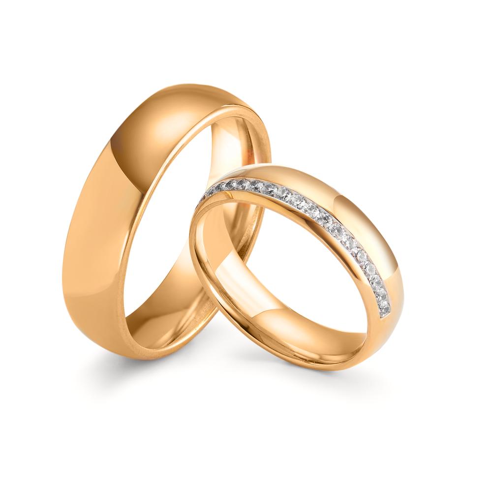 Partnerring 750/18 K roséguld diamant 0.21 ct, 21 stenar, tw-vsi