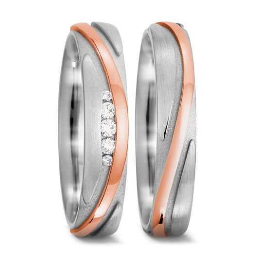 Partnerring 750/18 K vitguld, 750/18 K rött guld