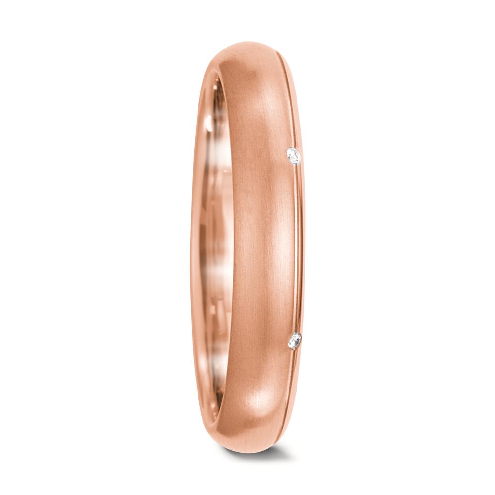 Partnerring 750/18 K roséguld diamant vit, 0.03 ct, 6 stenar, tw-vsi