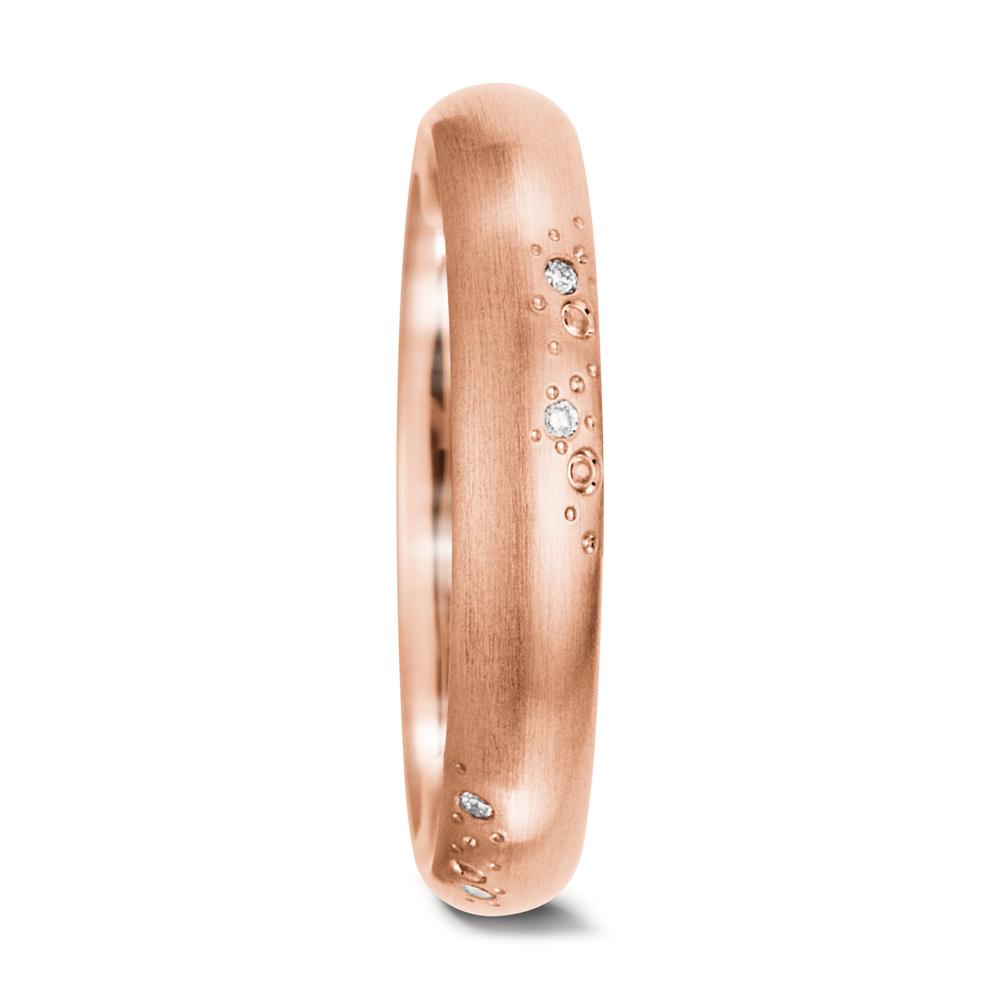 Partnerring 750/18 K roséguld diamant vit, 0.045 ct, 9 stenar, tw-vsi