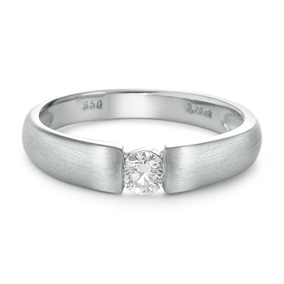 Solitärring 950 palladium diamant 0.20 ct, w-si