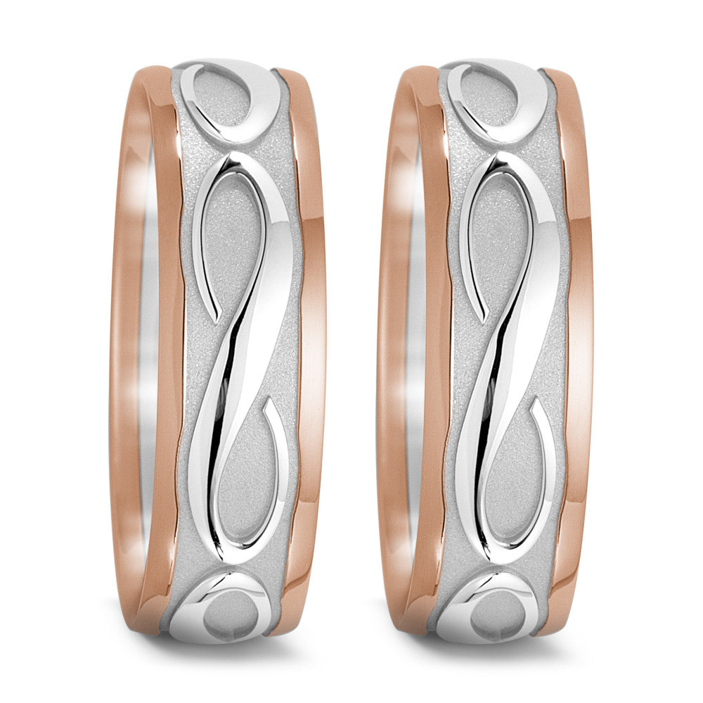 Partnerring 750/18 K vitguld, 750/18 K rött guld Oändlighet