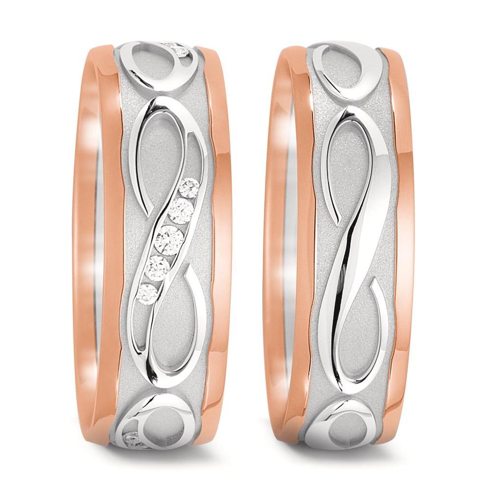 Partnerring 750/18 K vitguld, 750/18 K rött guld Oändlighet