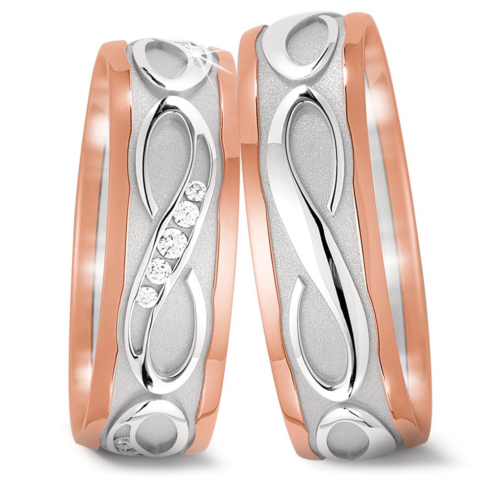 Partnerring 750/18 K vitguld, 750/18 K rött guld Oändlighet