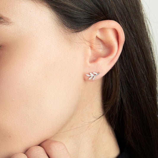 Örhängen med knoppar Silver Zirkoniumoxid rodiumpläterad Ark