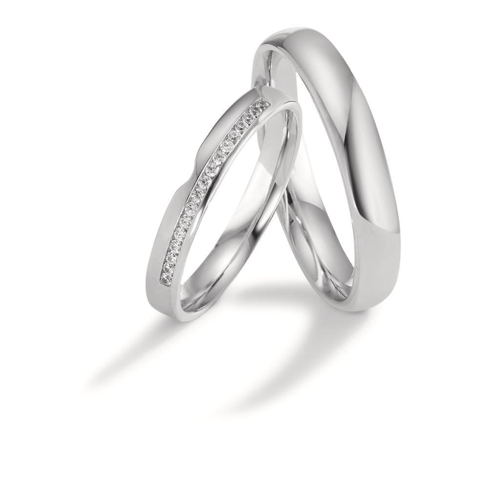 Partnerring 750/18 K vitguld diamant 0.085 ct, 17 stenar, tw-vsi