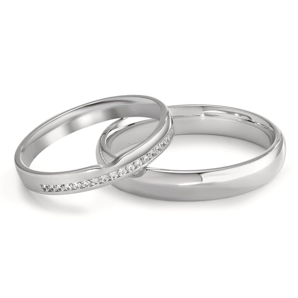 Partnerring 750/18 K vitguld diamant 0.085 ct, 17 stenar, tw-vsi