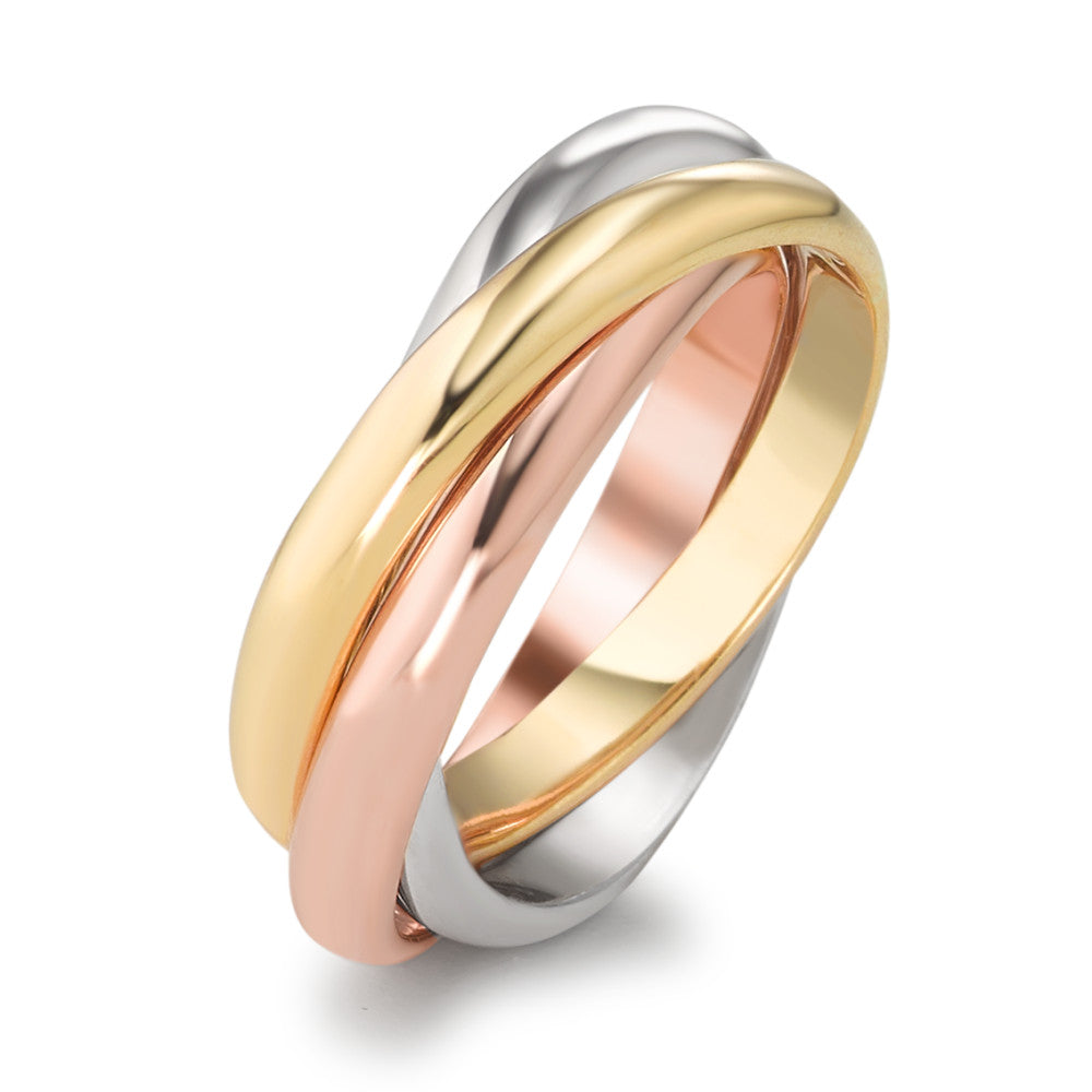 Finger ring 750/18 K gult guld, 750/18 K vitguld, 750/18 K rött guld