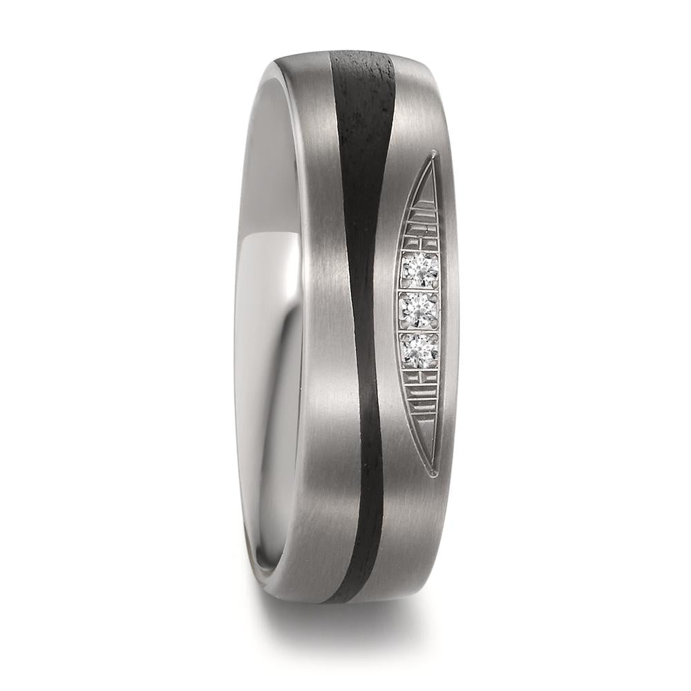 Partnerring titan, Kol diamant 0.03 ct, 3 stenar, tw-si
