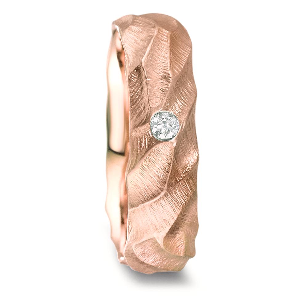 Partnerring 750/18 K rött guld diamant 0.04 ct, w-si