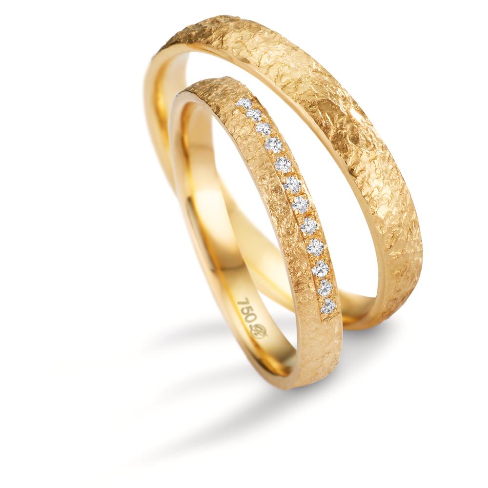 Partnerring 750/18 K gult guld diamant 0.06 ct, tw-vsi