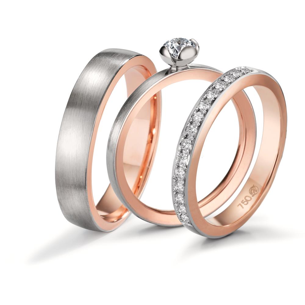 Partnerring 750/18 K rött guld, 750/18 K vitguld