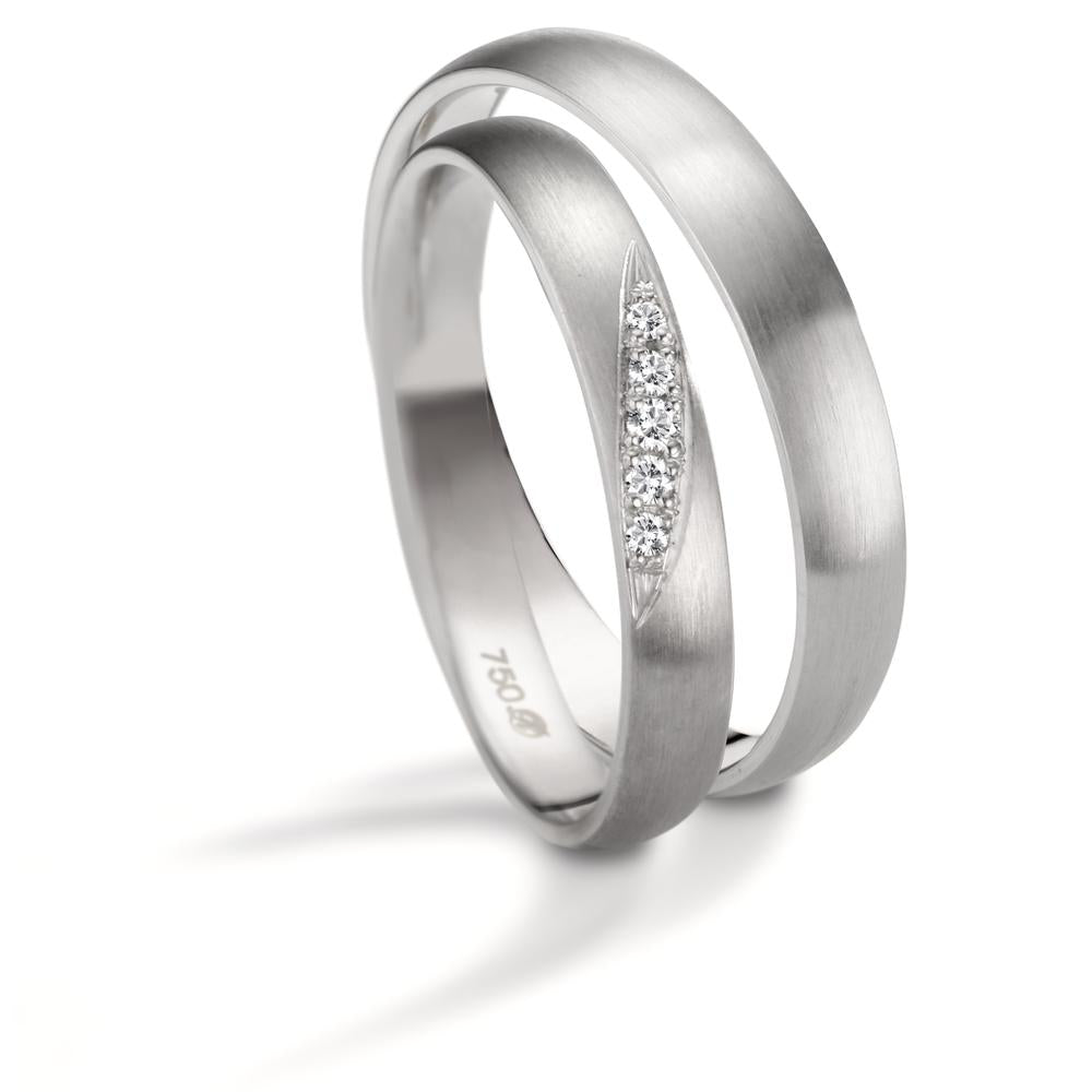 Partnerring 750/18 K vitguld diamant 0.036 ct, 5 stenar, tw-vsi