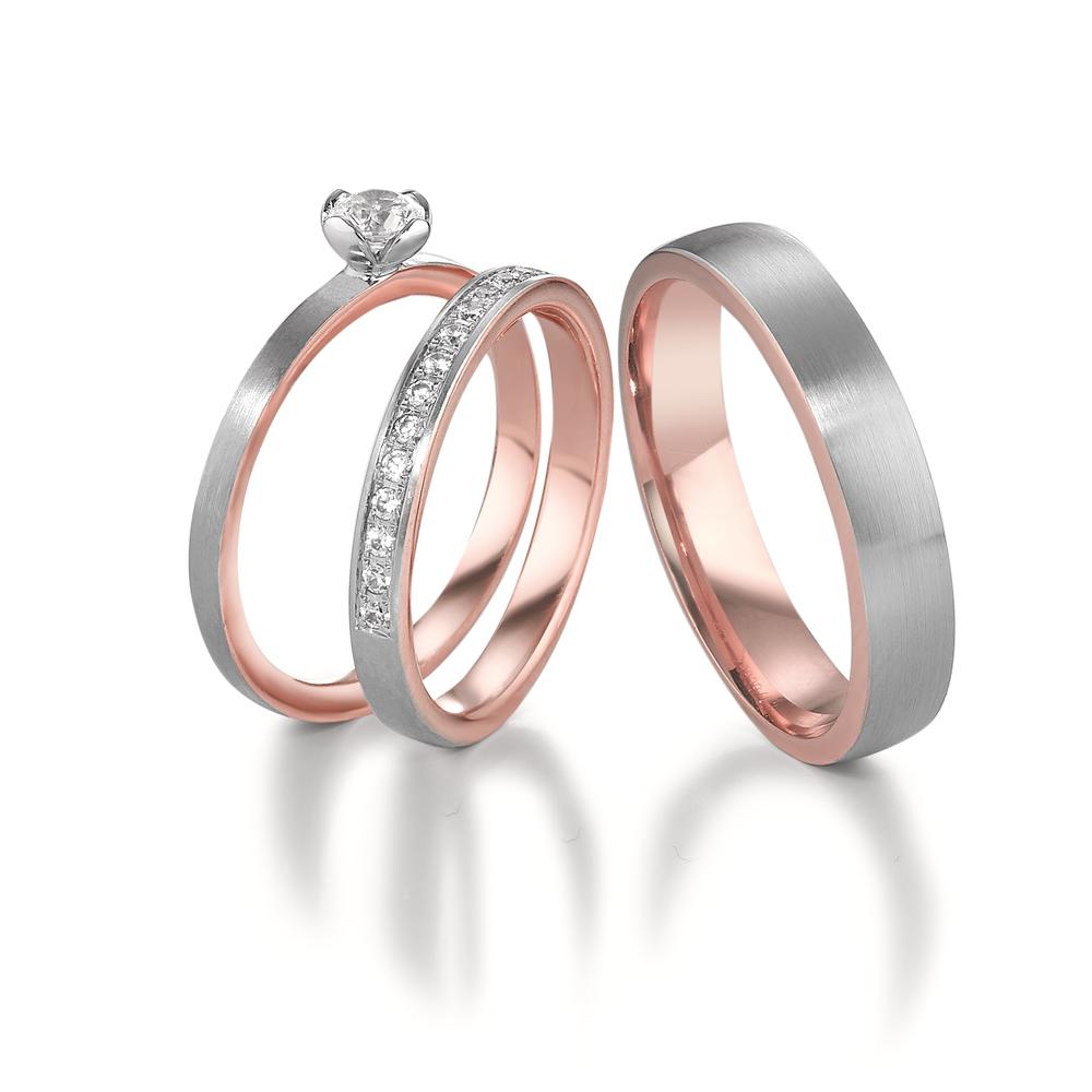 Partnerring 750/18 K rött guld, 750/18 K vitguld