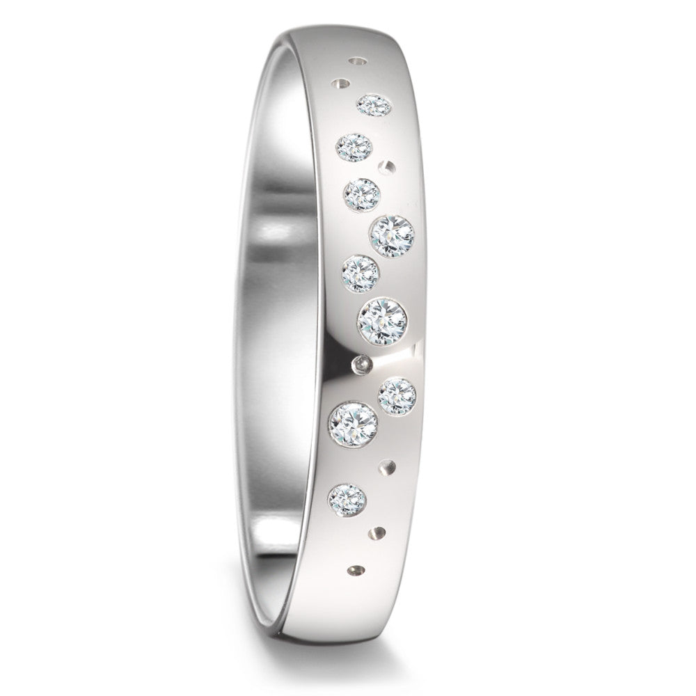 Partnerring 750/18 K vitguld diamant 0.087 ct, 9 stenar, tw-si
