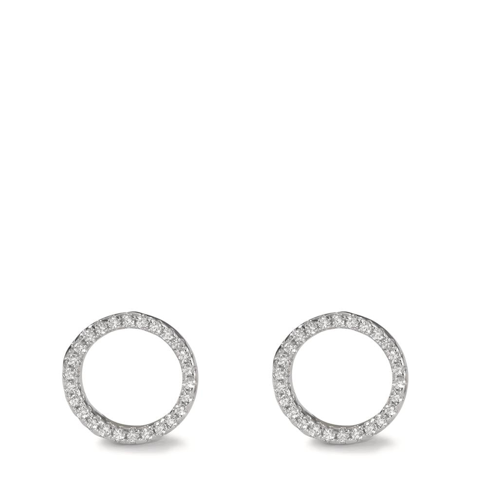 Örhängen med knoppar Silver Zirkoniumoxid rodiumpläterad Ø8 mm