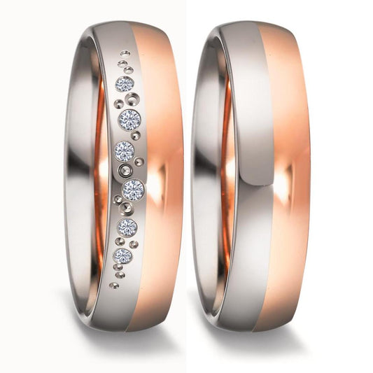 Partnerring 750/18 K vitguld, 750/18 K roséguld
