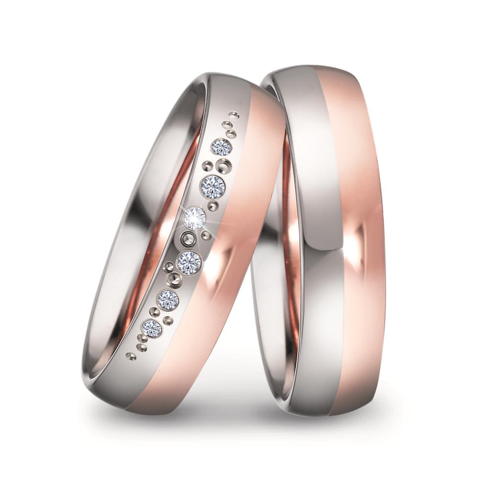 Partnerring 750/18 K vitguld, 750/18 K roséguld