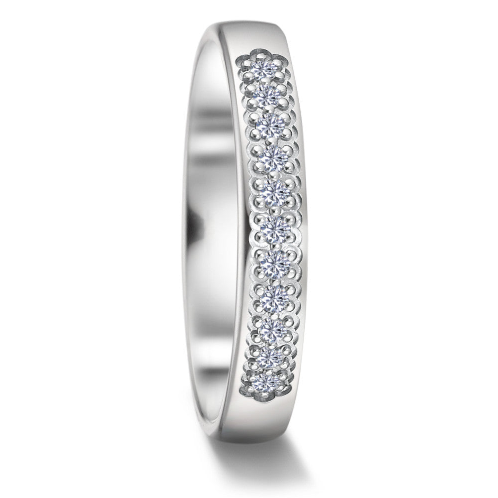 Partnerring 750/18 K vitguld diamant 0.11 ct, 11 stenar, tw-vsi