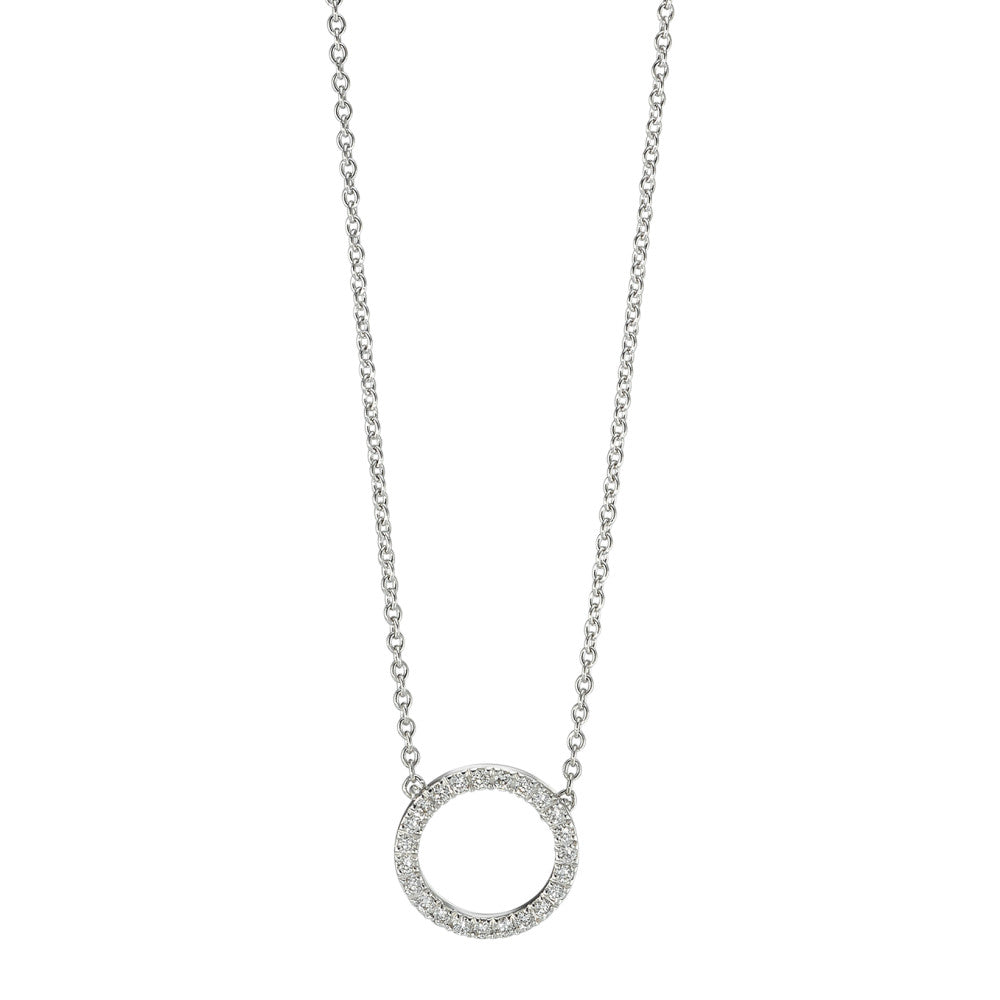 Collier 750/18 K vitguld diamant 0.115 ct, w-si 42 cm Ø10 mm