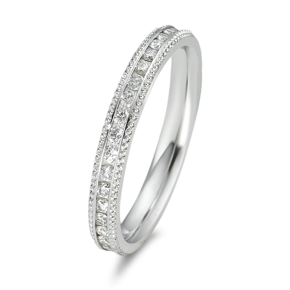 Minnesring 750/18 K vitguld diamant 0.532 ct, 38 stenar, w-si