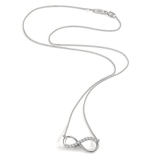 Collier 750/18 K vitguld Zirkoniumoxid 11 stenar Oändlighet 42 cm