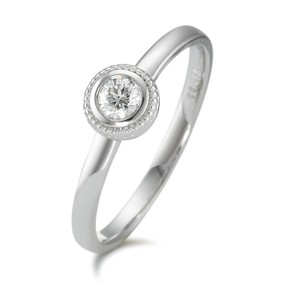 Finger ring 750/18 K vitguld diamant 0.15 ct, w-si