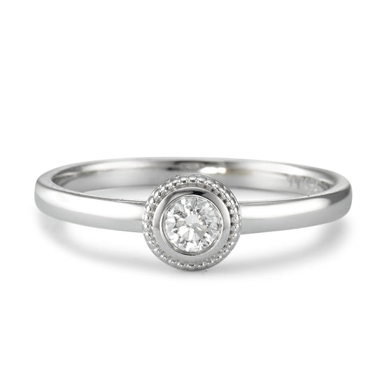 Finger ring 750/18 K vitguld diamant 0.15 ct, w-si