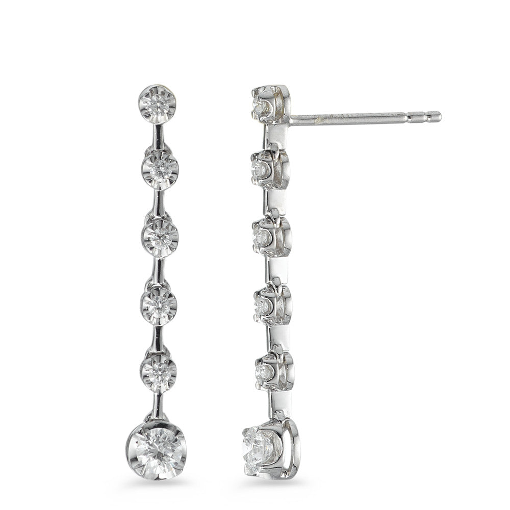 Örhängen 750/18 K vitguld diamant 0.49 ct, 12 stenar, w-si