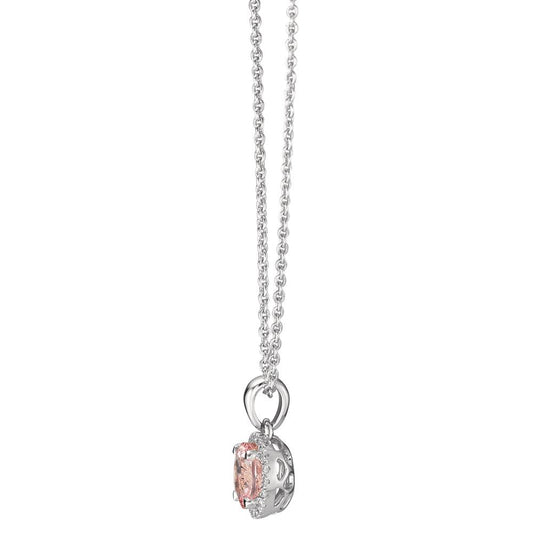Collier 750/18 K vitguld Morganit, diamant 0.06 ct, w-si 42-45 cm
