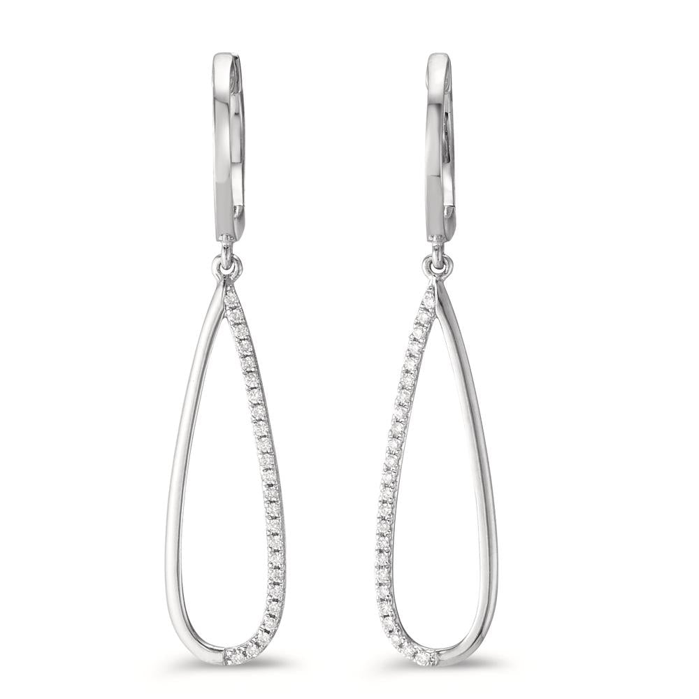Örhängen 750/18 K vitguld diamant 0.14 ct, w-si