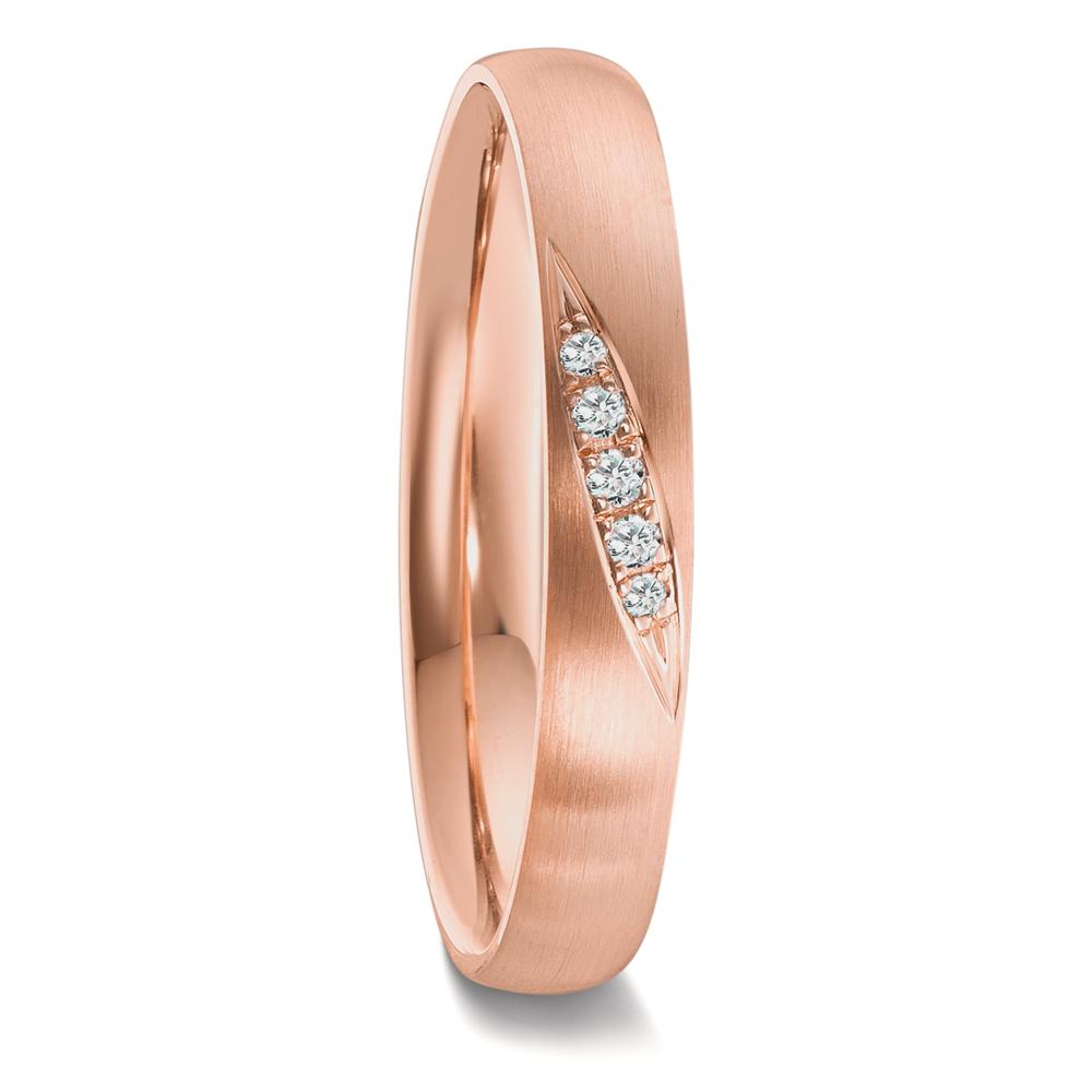 Partnerring 750/18 K rött guld diamant 0.036 ct, 5 stenar, tw-vsi