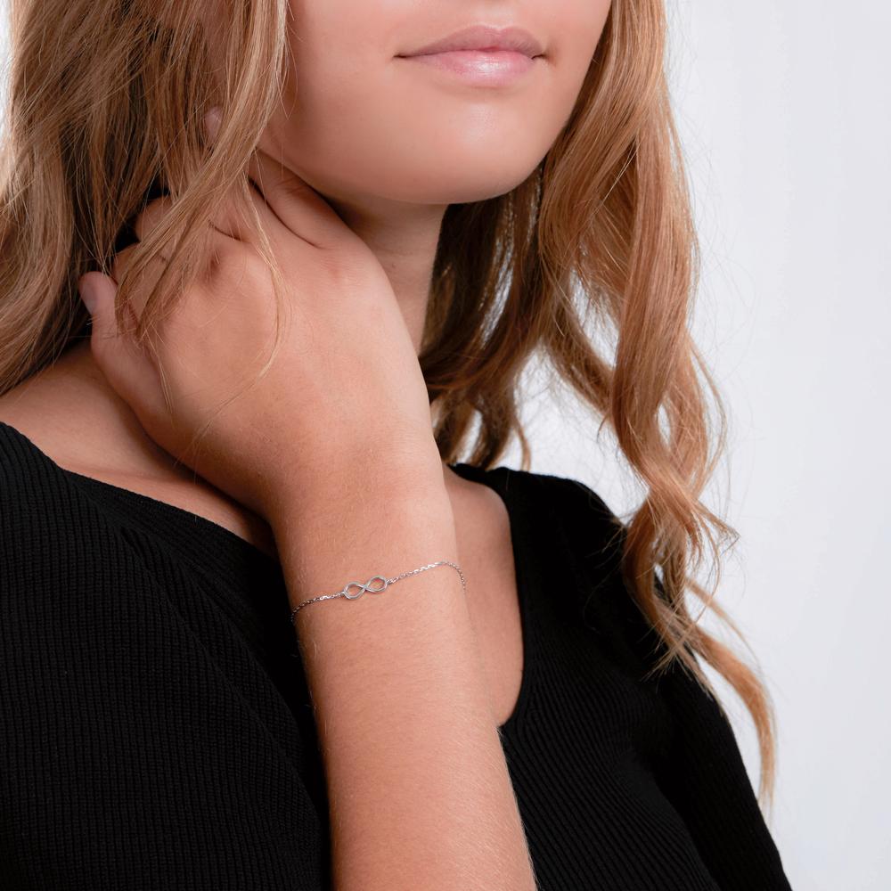 Armband Silver rodiumpläterad Oändlighet 15.5-18.5 cm