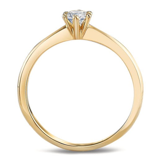 Solitärring 750/18 K gult guld diamant 0.20 ct, w-si