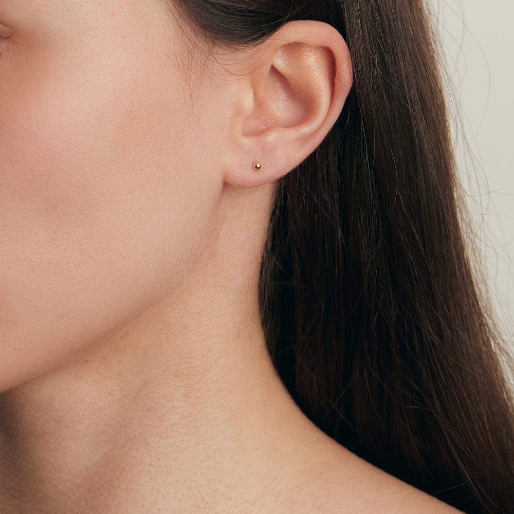Örhängen med knoppar Silver gul guldpläterad Ø2.5 mm