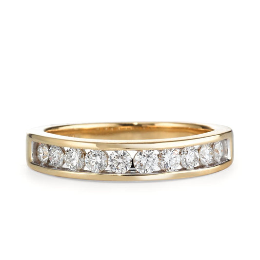 Finger ring 750/18 K gult guld diamant 0.50 ct, 10 stenar, w-si