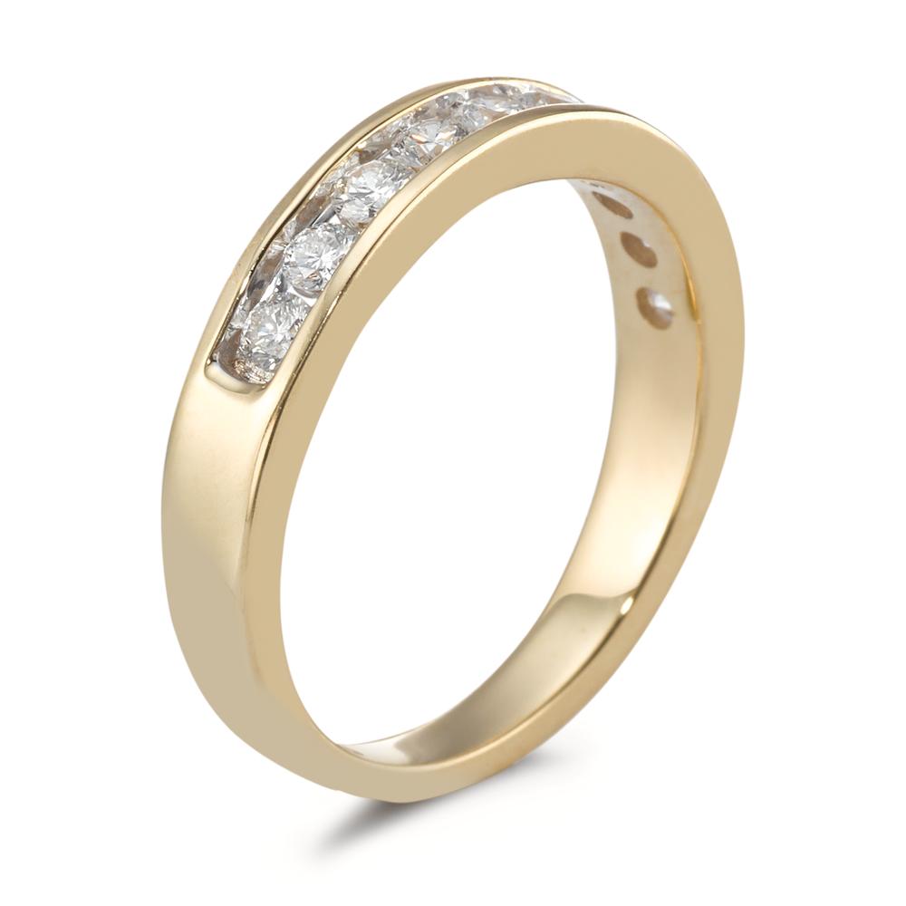 Finger ring 750/18 K gult guld diamant 0.50 ct, 10 stenar, w-si