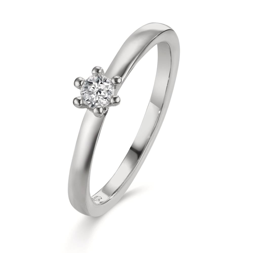 Solitärring 950 platina diamant 0.15 ct, w-si