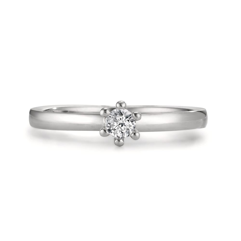 Solitärring 950 platina diamant 0.15 ct, w-si