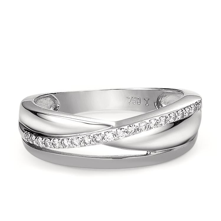 Finger ring 750/18 K vitguld diamant 0.15 ct, 20 stenar, w-si