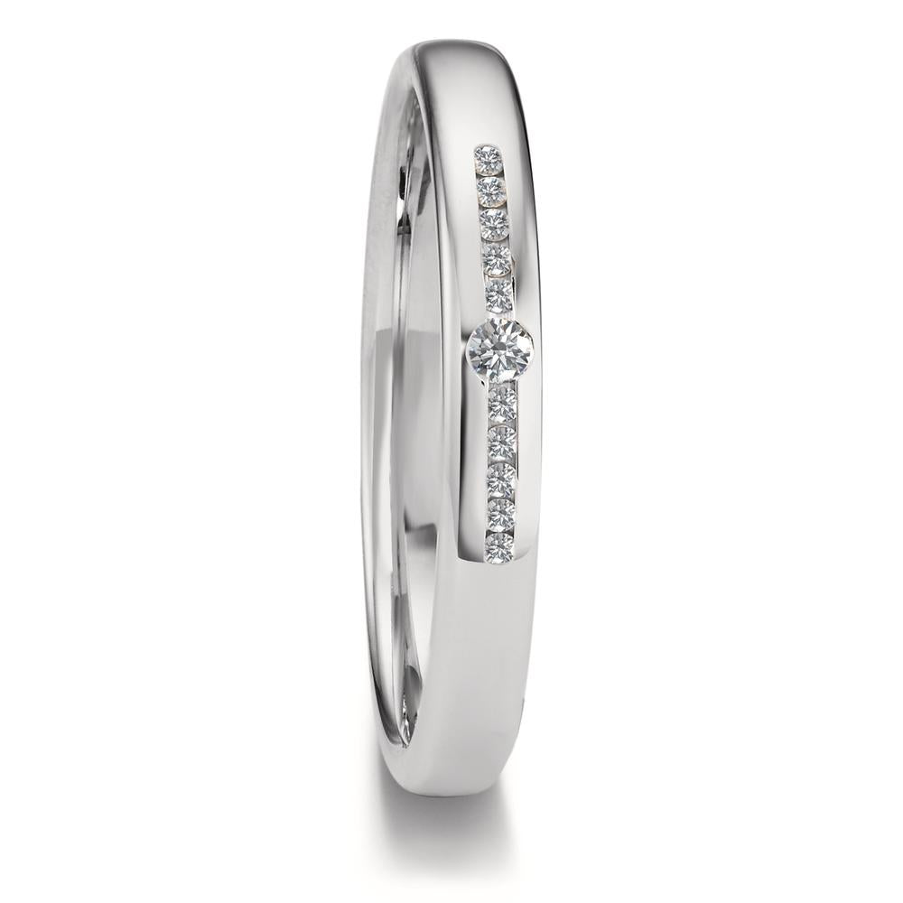 Partnerring 750/18 K vitguld diamant 0.08 ct, 11 stenar, tw-vsi