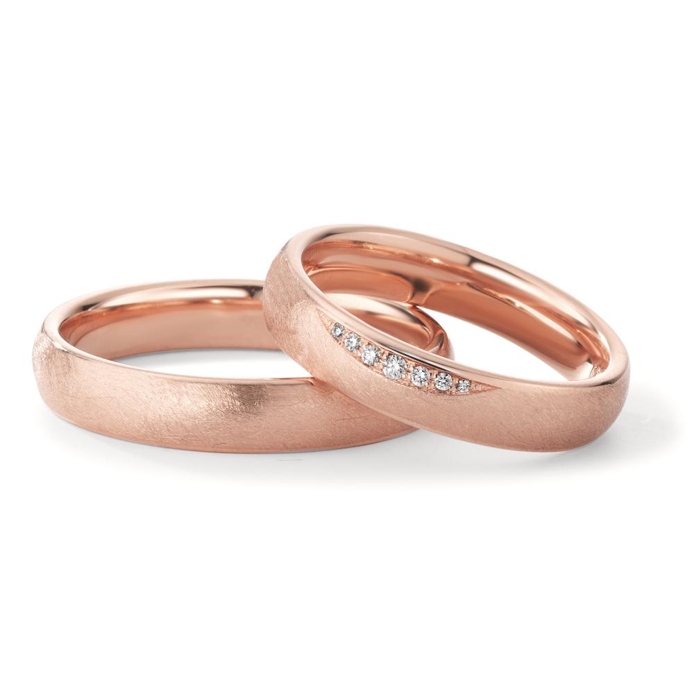 Partnerring 750/18 K roséguld diamant 0.032 ct, 7 stenar, w-si