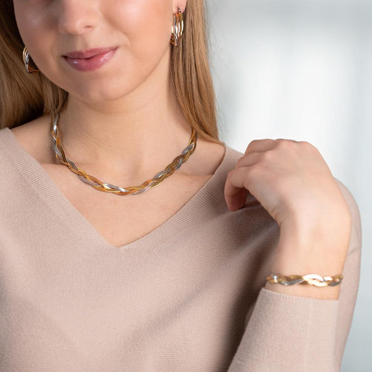 Armband rostfritt stål trikolor trikolor 18-21 cm