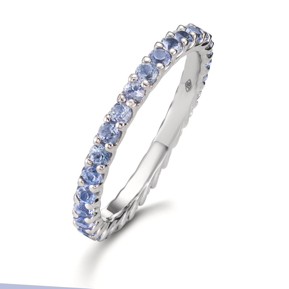Minnesring 750/18 K vitguld Tanzanit 1.20 ct, 30 stenar