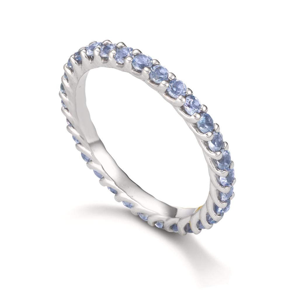Minnesring 750/18 K vitguld Tanzanit 1.20 ct, 30 stenar
