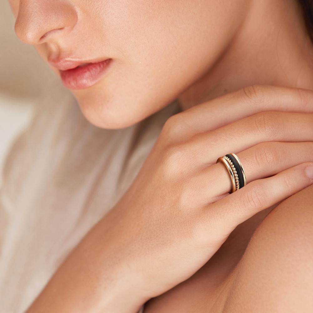 Finger ring 750/18 K gult guld, Kol