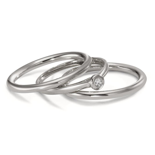 Finger ring 750/18 K vitguld diamant 0.03 ct, w-si