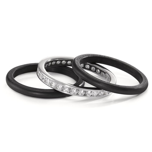 Finger ring 750/18 K vitguld, Kol diamant 1 ct, 28 stenar, w-si