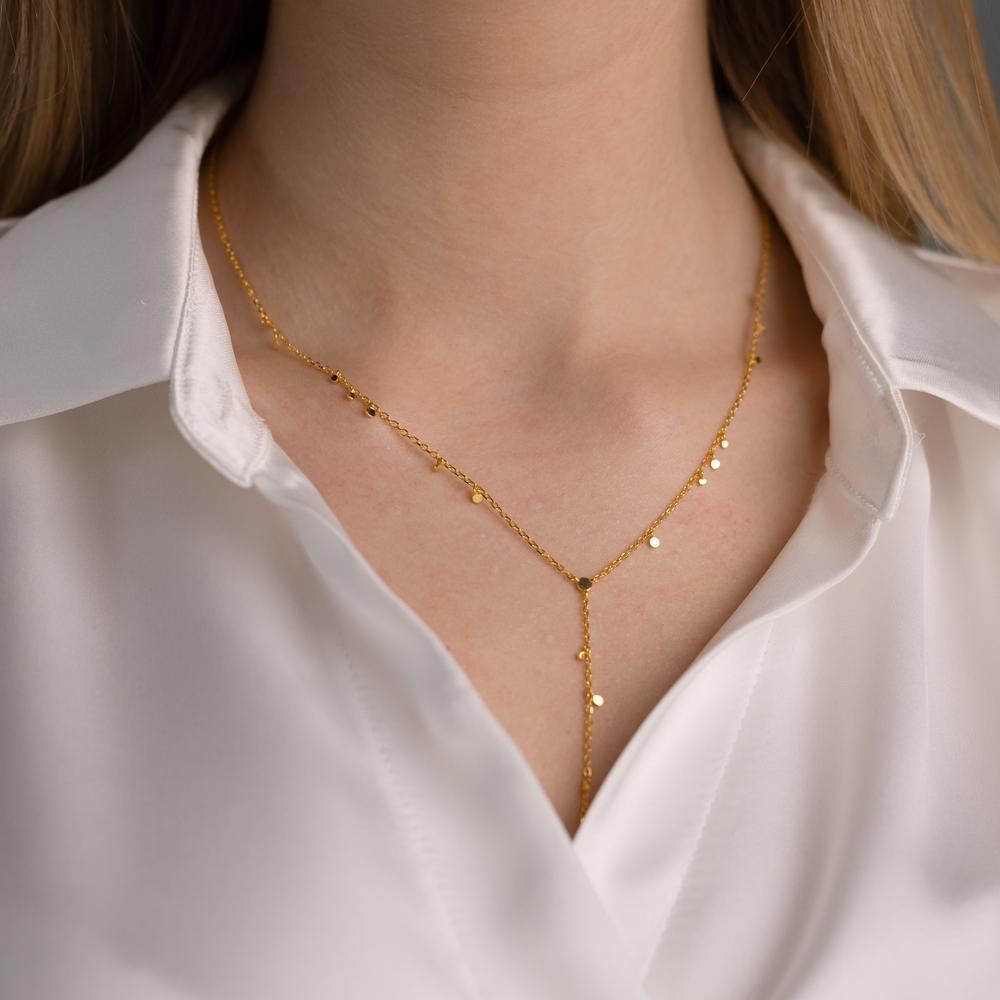 Collier Silver gul guldpläterad 46-51 cm